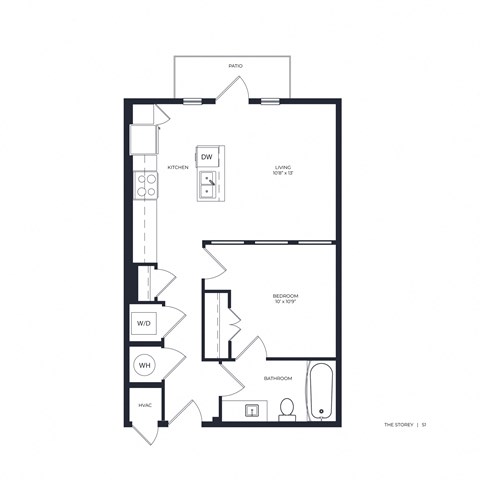 The Storey Apartment Homes in Dallas, Texas Studio Floor Plan